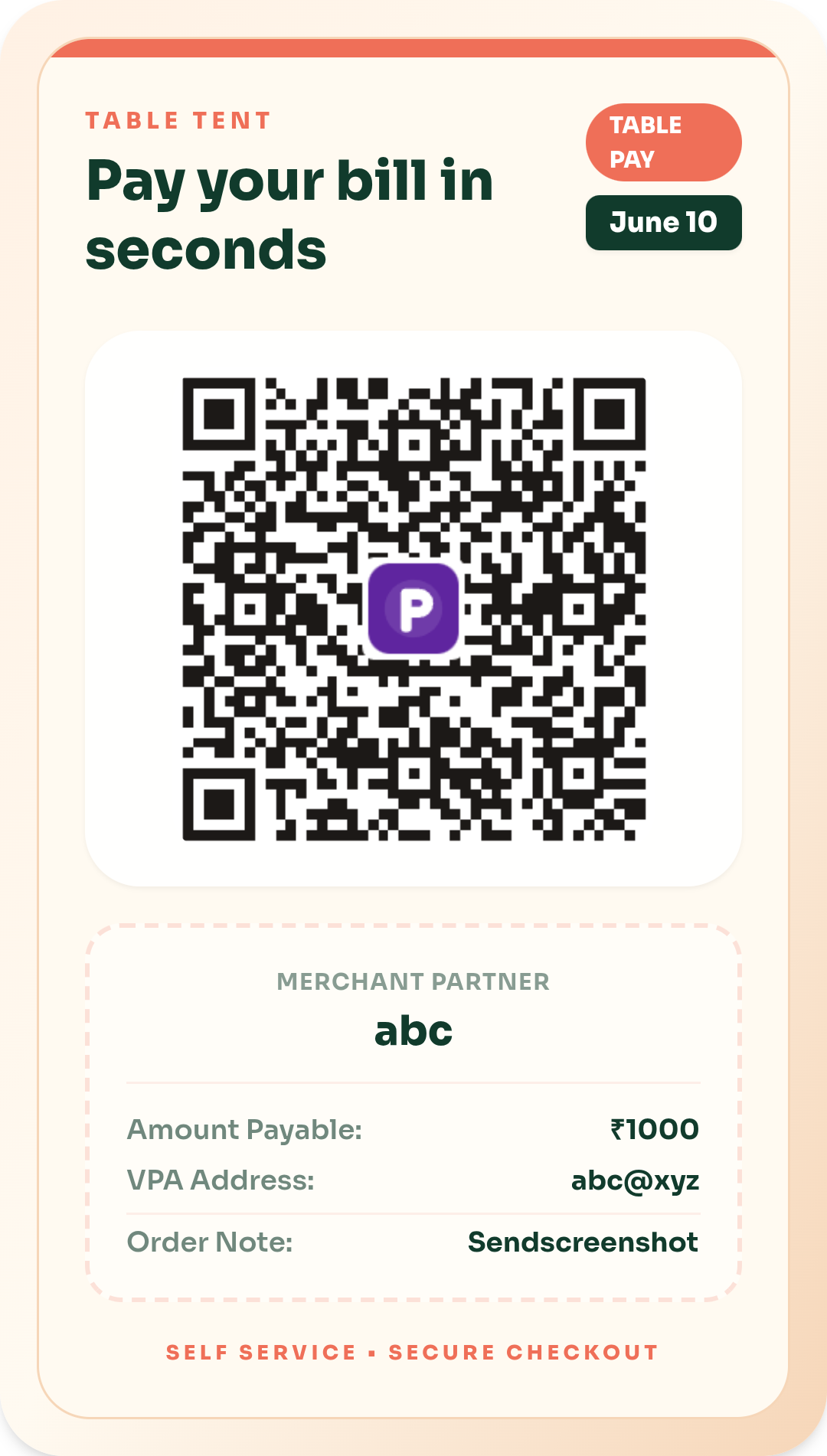 Restaurant Table QR
